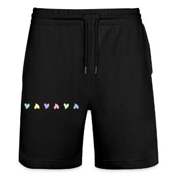 Doux Coeurs Très Petits Coeurs Pastel - Short de jogging bio TRAINER Stanley/Stella unisexe - noir - Devant - Nik (191cm) & Marisol (170cm)