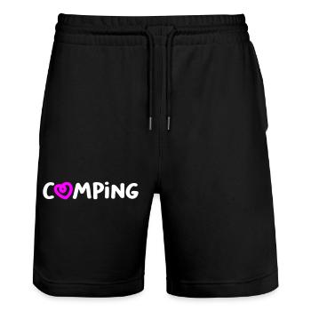 Camping Heart Camper Handwriting Caravan Van Life - Stanley/Stella Trainer Unisex Organic Jogging Shorts - black - Front - Nik (191cm) & Marisol (170cm)
