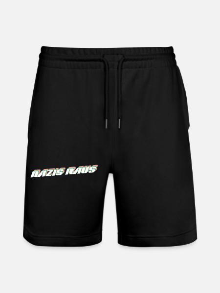 Nazis Out | Retro Political Design - Stanley/Stella Trainer Unisex Organic Jogging Shorts - black