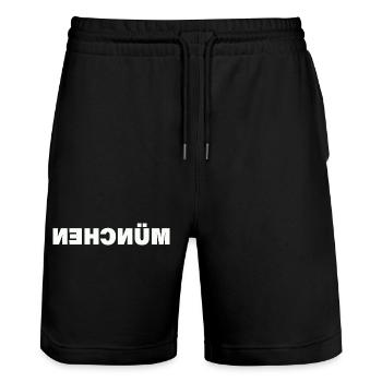 Munich - Short de jogging bio TRAINER Stanley/Stella unisexe - noir - Devant - Nik (191cm) & Marisol (170cm)