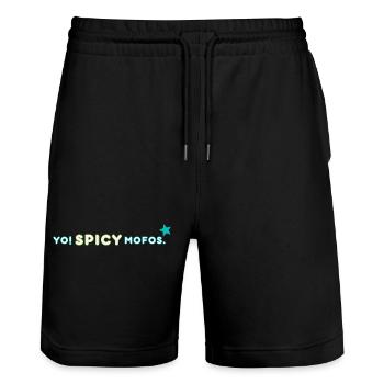 Yo ! Épicé. | Déclaration rétro sur le streetwear - Short de jogging bio TRAINER Stanley/Stella unisexe - noir - Devant - Nik (191cm) & Marisol (170cm)