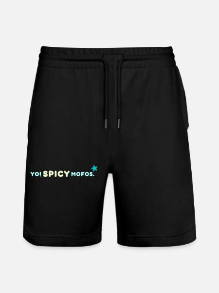 Yo! Spicy. | Retro Streetwear Statement - Stanley/Stella Trainer Unisex Organic Jogging Shorts - black