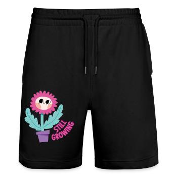 Still Growing - Stanley/Stella Unisex Bio Joggingshorts Trainer  - Schwarz - Vorne - Nik (191cm) & Marisol (170cm)