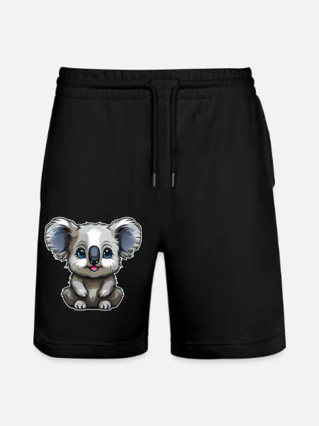 Cute Little Koala Bear - Stanley/Stella Trainer Unisex Organic Jogging Shorts - black