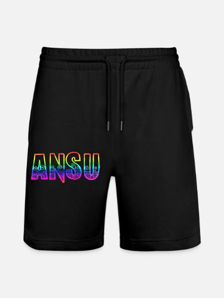 Ansu RS Rainbow - Stanley/Stella Trainer Unisex Organic Jogging Shorts - black