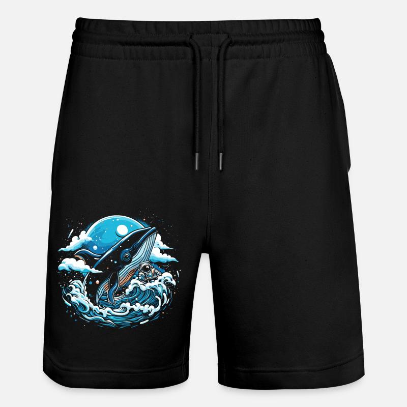 Space Whale Imagination - Stanley/Stella Trainer Unisex Organic Jogging Shorts - black
