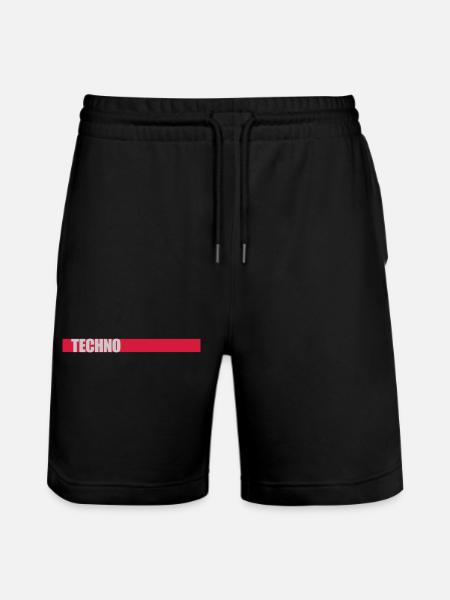 Techno Musik Logo - Stanley/Stella Unisex Bio Joggingshorts Trainer - Schwarz
