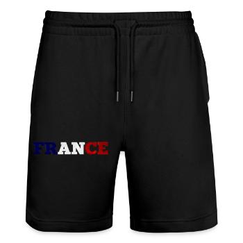 France - Short de jogging bio TRAINER Stanley/Stella unisexe - noir - Devant - Nik (191cm) & Marisol (170cm)