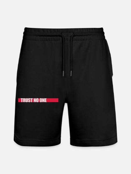 trust no one quote - Stanley/Stella Trainer Unisex Organic Jogging Shorts - black