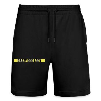 crazy dog lady quote - Stanley/Stella Trainer Unisex Organic Jogging Shorts - black - Front - Nik (191cm) & Marisol (170cm)