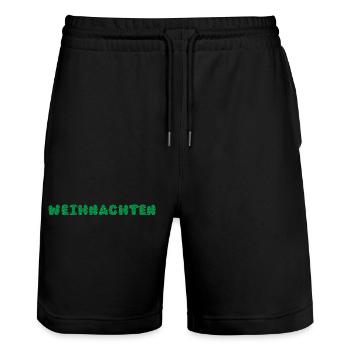 Frohe Weihnachten: Magie in Buchstaben - Stanley/Stella Unisex Bio Joggingshorts Trainer  - Schwarz - Vorne - Nik (191cm) & Marisol (170cm)