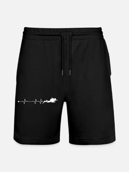 Herzschlag-Tauchen - Stanley/Stella Unisex Bio Joggingshorts Trainer - Schwarz