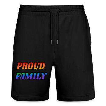 Stolze Familie - Stanley/Stella Unisex Bio Joggingshorts Trainer  - Schwarz - Vorne - Nik (191cm) & Marisol (170cm)