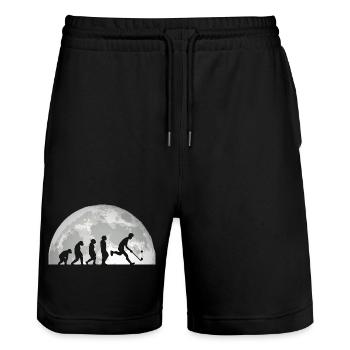 Feldhockeyspieler Evolution Feldhockey - Stanley/Stella Unisex Bio Joggingshorts Trainer  - Schwarz - Vorne - Nik (191cm) & Marisol (170cm)