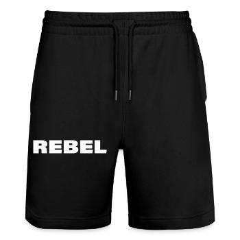 Rebelle - Short de jogging bio TRAINER Stanley/Stella unisexe - noir - Devant - Nik (191cm) & Marisol (170cm)