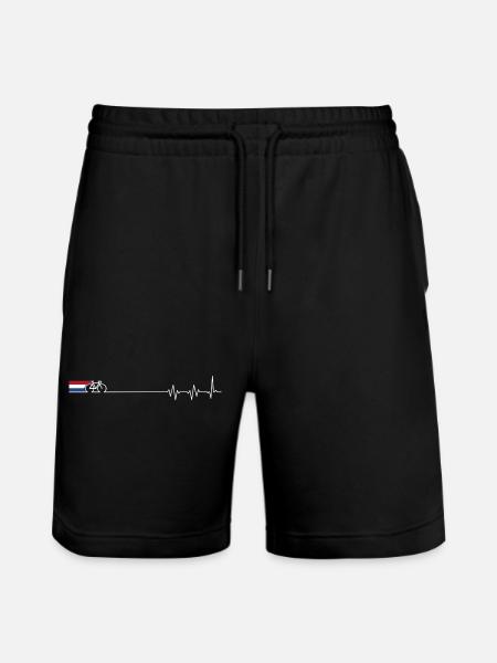 Dutch Bicycle Heartbeat - Stanley/Stella Trainer Unisex Organic Jogging Shorts - black