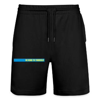 be kind to yourself - Stanley/Stella Trainer Unisex Organic Jogging Shorts - black - Front - Nik (191cm) & Marisol (170cm)