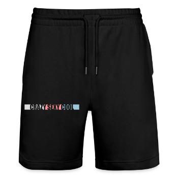 design cool sexy fou - Short de jogging bio TRAINER Stanley/Stella unisexe - noir - Devant - Nik (191cm) & Marisol (170cm)