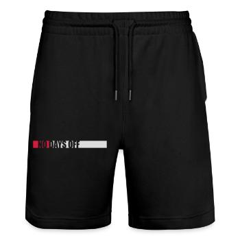 no days off Zitat - Stanley/Stella Unisex Bio Joggingshorts Trainer  - Schwarz - Vorne - Nik (191cm) & Marisol (170cm)