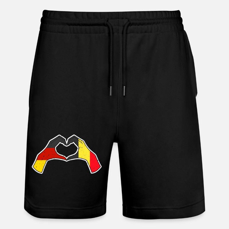 Belgian Germany Belgium - Stanley/Stella Trainer Unisex Organic Jogging Shorts - black