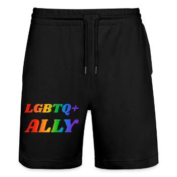 LGBTQ-Verbündeter - Stanley/Stella Unisex Bio Joggingshorts Trainer  - Schwarz - Vorne - Nik (191cm) & Marisol (170cm)
