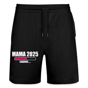 Mama 2025 - Short de jogging bio TRAINER Stanley/Stella unisexe - noir - Devant - Nik (191cm) & Marisol (170cm)