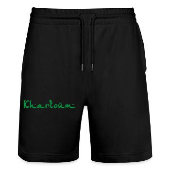 Khartoum Sudan - Stanley/Stella Unisex Bio Joggingshorts Trainer  - Schwarz - Vorne - Nik (191cm) & Marisol (170cm)