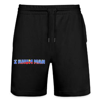 I Rhum Man Réunion -Humour - Short de jogging bio TRAINER Stanley/Stella unisexe - noir - Devant - Nik (191cm) & Marisol (170cm)