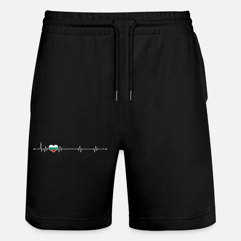 Heartbeat drapeau de la Bulgarie - Short de jogging bio TRAINER Stanley/Stella unisexe - noir