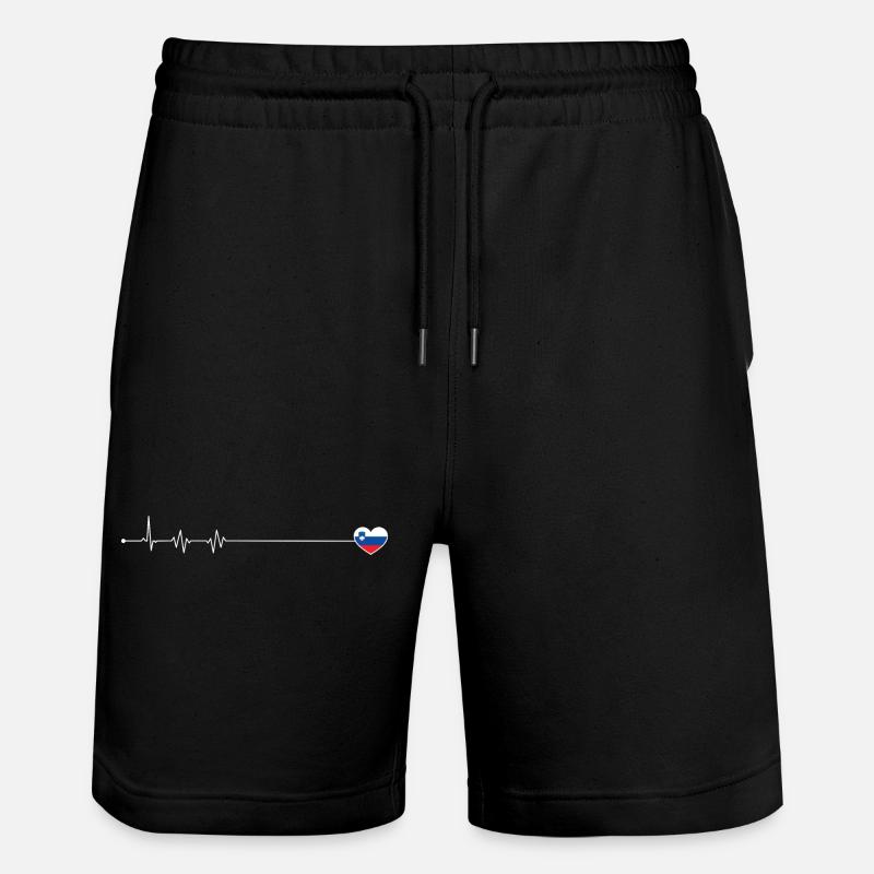 Drapeau Heartbeat Slovénie - Short de jogging bio TRAINER Stanley/Stella unisexe - noir