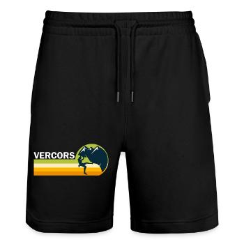 climb escalade Vercors sport climbing - Short de jogging bio TRAINER Stanley/Stella unisexe - noir - Devant - Nik (191cm) & Marisol (170cm)