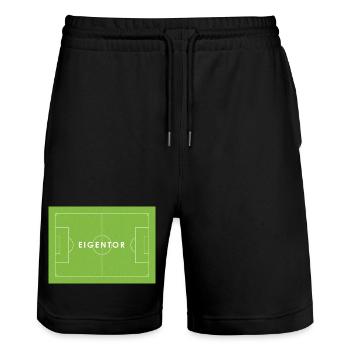 EIGENTOR Fußball Statement - Stanley/Stella Unisex Bio Joggingshorts Trainer  - Schwarz - Vorne - Nik (191cm) & Marisol (170cm)