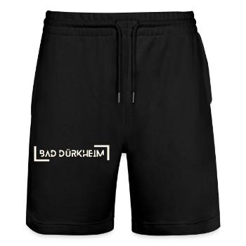 Bad Dürkheim, Palatinat - Short de jogging bio TRAINER Stanley/Stella unisexe - noir - Devant - Nik (191cm) & Marisol (170cm)