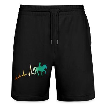 Monter à cheval Heartbeat - Short de jogging bio TRAINER Stanley/Stella unisexe - noir - Devant - Nik (191cm) & Marisol (170cm)