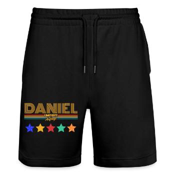 Daniel - Stanley/Stella Unisex Bio Joggingshorts Trainer  - Schwarz - Vorne - Nik (191cm) & Marisol (170cm)