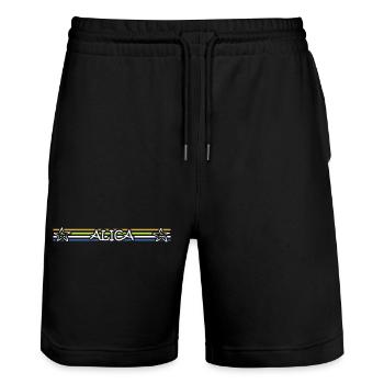 Alica comme anniversaire - Short de jogging bio TRAINER Stanley/Stella unisexe - noir - Devant - Nik (191cm) & Marisol (170cm)