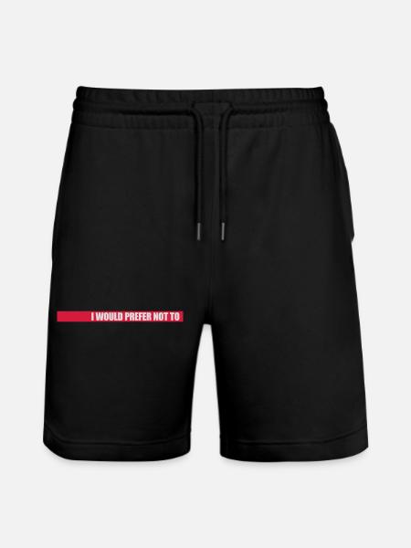 I prefer not to - Stanley/Stella Trainer Unisex Organic Jogging Shorts - black