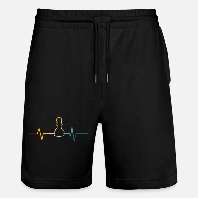 Battement de coeur d'échecs - Short de jogging bio TRAINER Stanley/Stella unisexe - noir