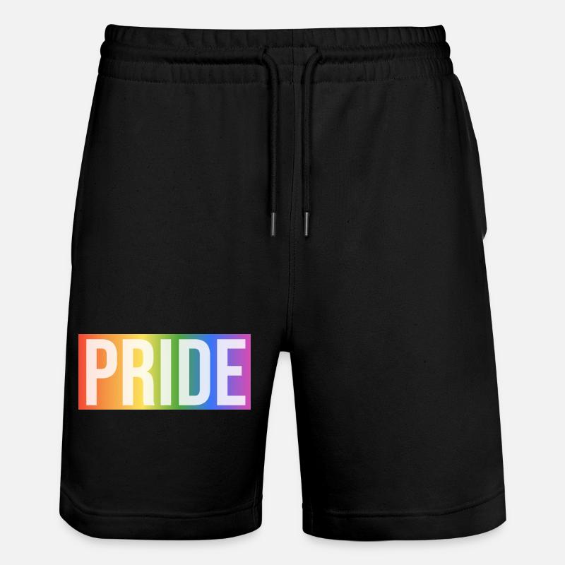 Pride Rainbow Gift - Stanley/Stella Trainer Unisex Organic Jogging Shorts - black