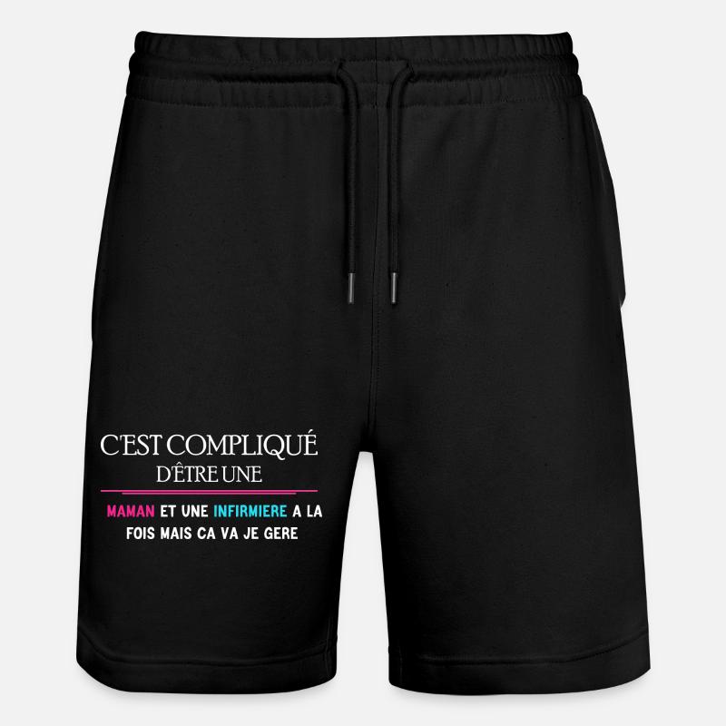 Maman et Infirmière - Short de jogging bio TRAINER Stanley/Stella unisexe - noir