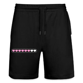 Heart loading - Stanley/Stella Trainer Unisex Organic Jogging Shorts - black - Front - Nik (191cm) & Marisol (170cm)
