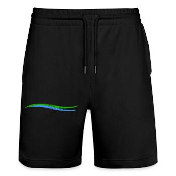 Waves | Wave | Land River - Stanley/Stella Trainer Unisex Organic Jogging Shorts - black - Front - Nik (191cm) & Marisol (170cm)