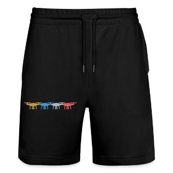 Herzschlag Drohne Drohnen - Stanley/Stella Unisex Bio Joggingshorts Trainer  - Schwarz - Vorne - Nik (191cm) & Marisol (170cm)