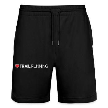 I Love Trail Running - Stanley/Stella Trainer Unisex Organic Jogging Shorts - black - Front - Nik (191cm) & Marisol (170cm)