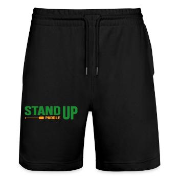 stand up paddle SUP paddle stand up paddle - Short de jogging bio TRAINER Stanley/Stella unisexe - noir - Devant - Nik (191cm) & Marisol (170cm)