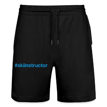 SKI INSTRUCTOR Skilehrer Hashtag - Stanley/Stella Unisex Bio Joggingshorts Trainer  - Schwarz - Vorne - Nik (191cm) & Marisol (170cm)
