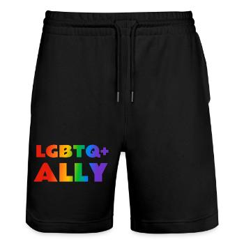 LGBTQ-Verbündeter - Stanley/Stella Unisex Bio Joggingshorts Trainer  - Schwarz - Vorne - Nik (191cm) & Marisol (170cm)