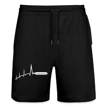 Harmonika Herzschlag Mundharmonika - Stanley/Stella Unisex Bio Joggingshorts Trainer  - Schwarz - Vorne - Nik (191cm) & Marisol (170cm)