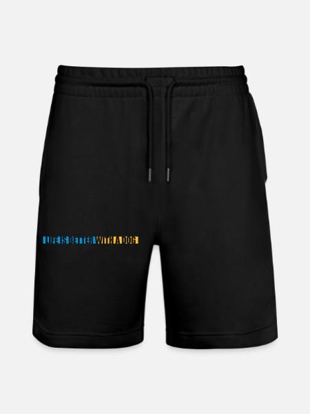 better with a dog - Stanley/Stella Trainer Unisex Organic Jogging Shorts - black