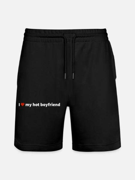 love my hot boyfriend - Stanley/Stella Unisex Bio Joggingshorts Trainer - Schwarz